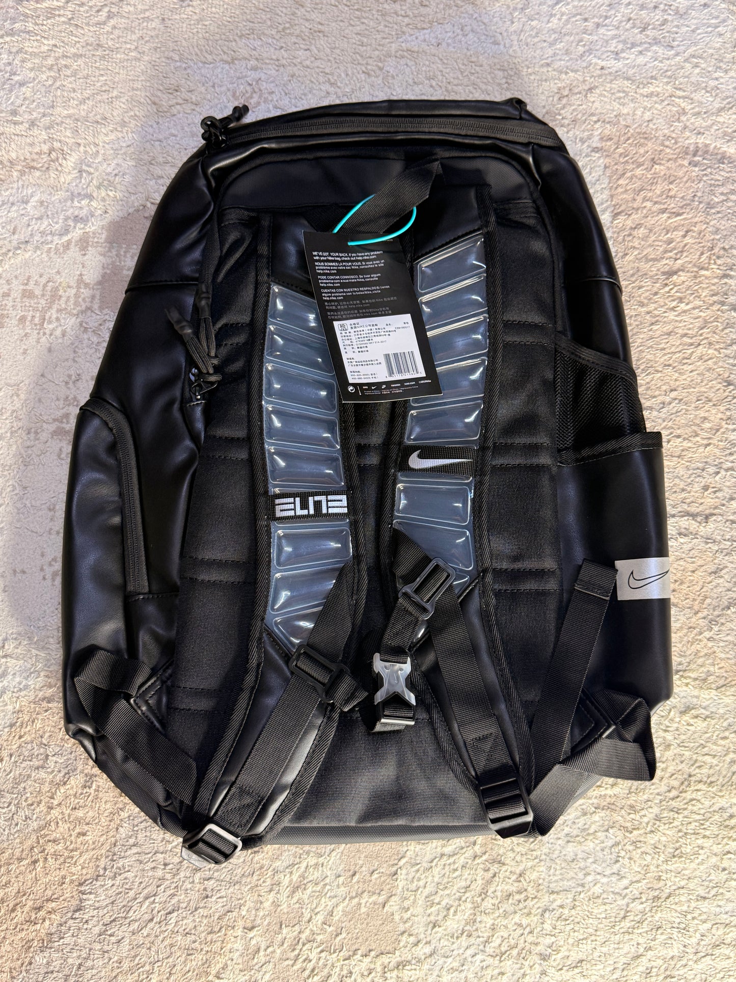 Black & Metallic Silver Coated Elite Backpack