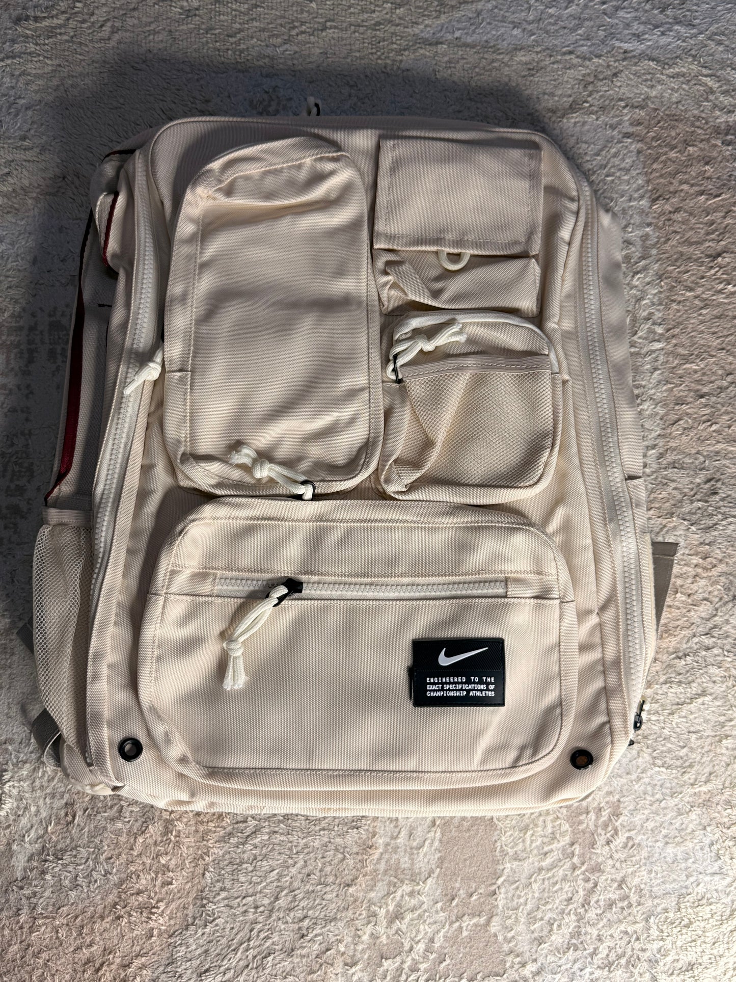 Cream Utility Multi-Pocket Backpack