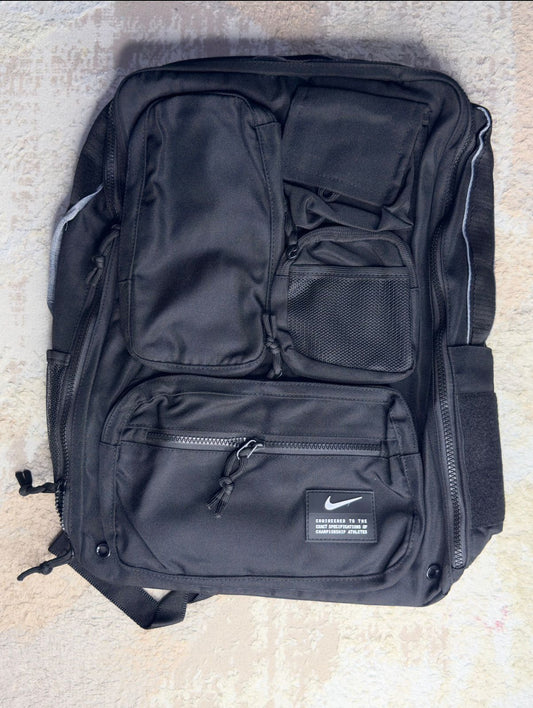 Triple Black Utility Multi-Pocket Backpack